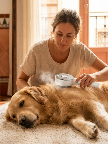 Bruma™ · Cepillo de Vapor Antipelo para Perros y Gatos